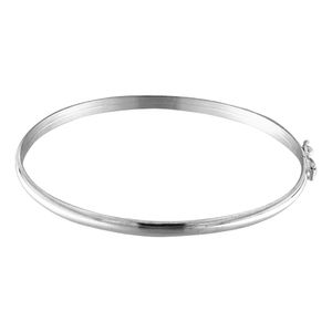 Bracelete prata 925 oval liso